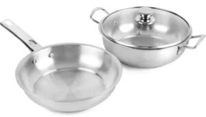 Cello Induction Base Stainless Steel Fry Pan & Kadai Set Pot 2 L with Lid for Rs.1399 @ Flipkart
