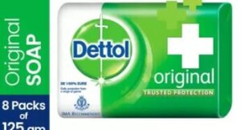 Dettol Bathing Bar Soap Original (8 x 125g) worth Rs.400 for Rs.279 @ Flipkart