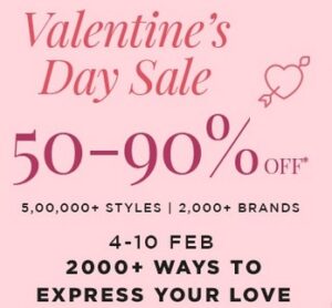 Ajio Valentine Day Sale – 50% – 90% Off ( 4th to 10th Feb)