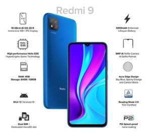 Redmi 9 Mobile (4GB RAM, 64GB Storage)