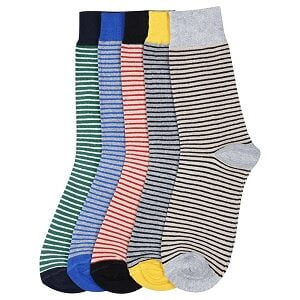 Shoppers Stop Men Striped Socks (Set Of 5)