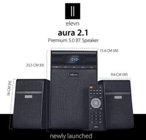 elevn Aura 2.1 Deep Bass Premium 5.0 BT Multimedia Speaker with 80 Watts Peak Output for Rs.2790 @ Amazon