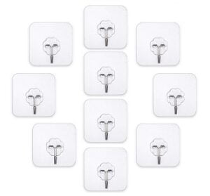 Adhesive Wall Sticky Hooks Heavy Duty for Home Kitchen Bathroom (Pack of 10) for Rs.225 @ Amazon