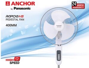 Anchor by Panasonic Rapido 400mm High Speed Pedestal Fan