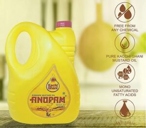 Anupam Gold Mustard Oil (Kachi Ghani) for Cooking Oil 5 Liter