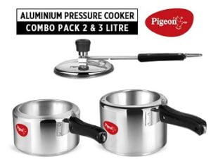 Pigeon Aluminium Pressure Cooker 2 and 3 Litre Inner Lid