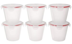 Solimo Plastic Kitchen Storage Container Set of 6-Pieces 1 Litre each