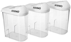 Solimo Plastic Storage container Set with sliding mouth (3 x 750 ml) for Rs.275 @ Amazon