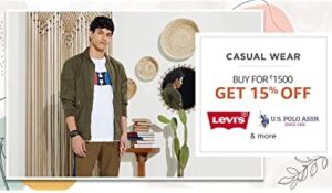 Amazon Fashion Mega Sale: Buy Men's Clothing worth Rs.1500 and get Extra 15% Off