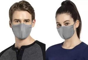 JOCKEY Unisex Face FM02-0205-PFGRY-L Cloth Mask With Melt Blown Fabric Layer (Pack of 2)