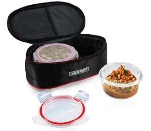 Kaiserhoff 2 Pcs Round Glass Lunch Box Set with Lunch Bag 400 ml for Rs.287 @ Amazon