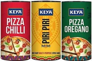Keya International Sprinklers Combo | Italian Pizza Oregano x 1, 80 gm | Piri Piri x 1, 80 gm | Italian Pizza Chilli x 1, 70 gm | Pack of 3
