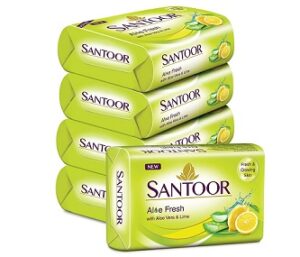 Santoor Aloe Fresh Soap with Aloe Vera and Lime (125g x5)
