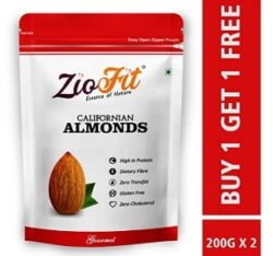 Ziofit Californian Almonds 200g (Buy 1 Get 1 Free) for Rs.284 @ Amazon