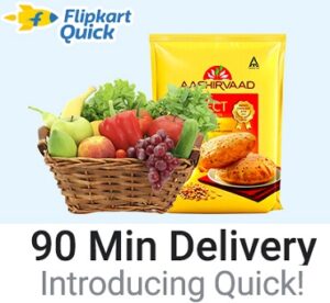 Flipkart Quick – 90 Mins Delivery: Fresh Vegetables, Fruits & Groceries (Free Delivery on First Order)