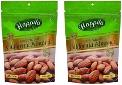 Happilo 100% Natural California Almonds (2 x 200 g) for Rs.349 @ Amazon