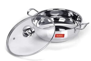 Sumeet Stainless Steel Induction Bottom Kadhai (1.9 Ltr) with Glass Lid for Rs.981 @ Amazon