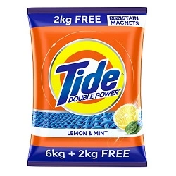 Tide Plus Double Power Detergent Washing Powder Lemon & Mint - 8 kg