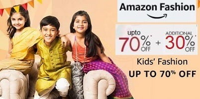 Amazon Fashion: Kids Clothing Upto 70% off on Top brands + Extra 30% off
