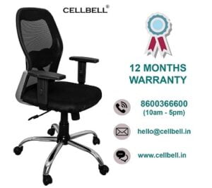 CELLBELL C100 Chromium Steel Mesh Mid-Back Office Chair /Computer Chair/Desk Chair