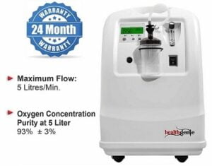 Healthgenie Oxygen Concentrator with Minimum 90% Oxygen Purity 5 Litre Per Minute with 2 Years Warranty