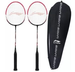 LI-NING XP-60-IV Pink Strung Badminton Racquet with 1 full cover (Pack of 2)