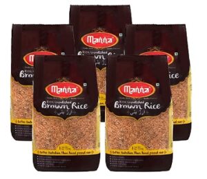 Manna 100% Natural Brown Rice (5 kg) - Premium Quality, Long Grain, Unpolished