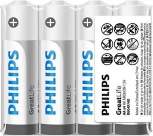 PHILIPS Zinc Chloride AA Performance Batteries (Pack of 100)