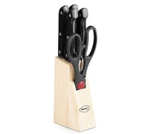 Pigeon Shears Kitchen Knifes 6 Piece Set with Wooden Block for Rs.299 @ Amazon