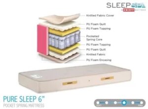 Sleep Spa by Coirfit PURE SLEEP PREMIUM ORTHOPAEDIC 6 inch King Pocket Spring Mattress (L x W: 72 inch x 72 inch)