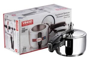 Vinod 18/8 Stainless Steel Inner Lid Pressure Cooker -3 Ltr (Induction Friendly) for Rs.2280 @ Amazon