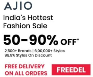 Ajio Big Bold Sale: Fashion Styles – Flat 50% – 90% off + Bank Offer