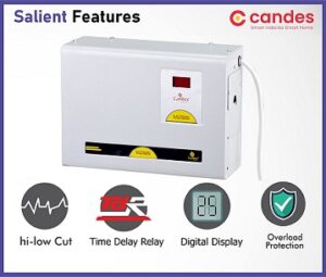 Candes Crystal 4kVA for 1.5 Ton AC (90V to 290V) Voltage Stabilizer with Wide Working Range Best for Inverter AC, Split AC or Windows AC Up to 1.5 Ton