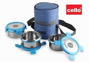 Cello Pure Steel Lunch Box 3 Pcs. for Rs.487 @ Amazon