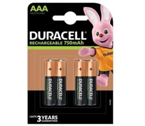 Duracell Rechargeable AAA 750mAh Batteries (Pack of 4) for Rs.369 @ Amazon