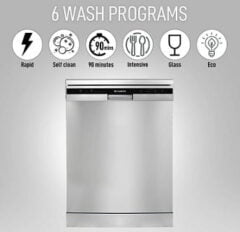 Faber FFSD 6PR 12S, Inox Finish, Energy Efficient, Intensive Rapid Wash 12 Place Setting Dishwasher
