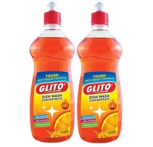 GLITO Orange Dish Wash Concentrate Pack of 2 (500 ml x 2)