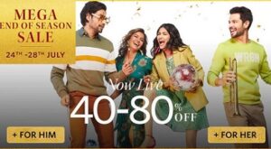 Myntra Mega End of Season Sale: 40% to 80% Off on Men’s & Women’s Fashion + Extra 10% Off with SBI Credit Card