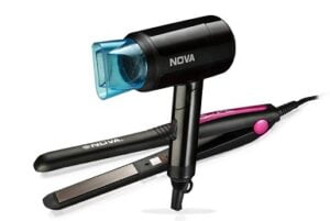 Nova 840 + 8105 Hair Straightener And Hair Dryer Styling Kit for Rs.732 @ Amazon