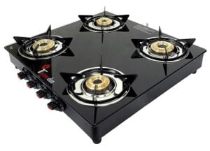 Thermador ISI Certified 8mm Toughened Glass Top 4 Brass Burner Gas Stove