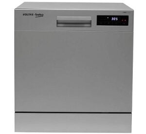 Voltas Beko 8 Place Table Top Dishwasher (Inbuilt Heater, Adjustable Upper Shelf)