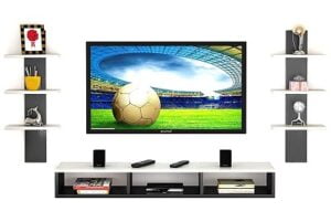 Dime Store Wooden Wall Mounted TV Unit for Wall, TV Stand Unit Wall Shelf Set Top Box Stand for Rs.1945 @ Amazon