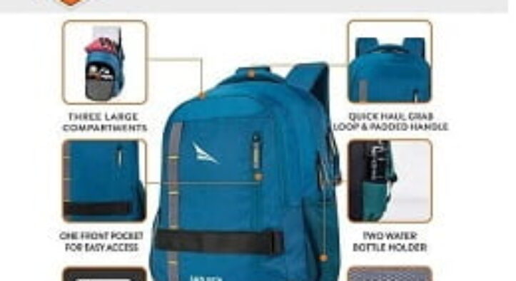 Lunar’s Bingo – 48 L Laptop Office/School/Travel Backpack Water Resistant with 1 Year Warranty for Rs.898 @ Amazon