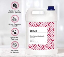 Solimo Germ-Protect Handwash Liquid, Refreshing Rose, 5L