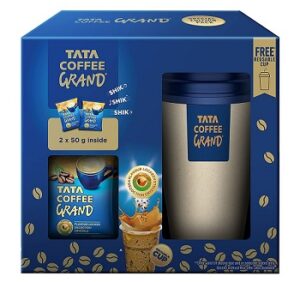 Tata Coffee Grand Instant Coffee, 100 g (50g x 2) + Reusable Cup