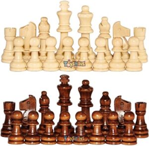 Toyshine Wooden Chess Pieces, Tournament Staunton Wood Chessmen Pieces Only (3″ King Figures) for Rs.339 @ Amazon