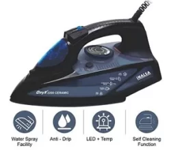 Inalsa Onyx 2200-Watt Steam Iron Ceramic coated Sole plate