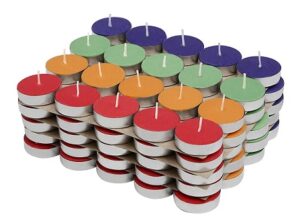 Solimo Colored Wax Tealight Candles (Set of 100, Unscented)