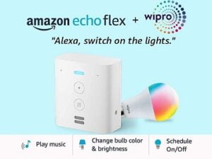 Echo Flex bundle with Wipro 9W LED smart color bulb