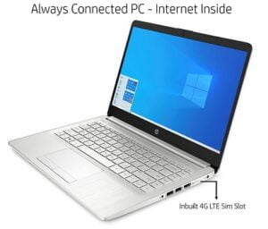 HP 14 (2021) Thin & Light 10th Gen Intel Core i3, 8GB RAM, 512GB SSD, FHD Screen, Windows 10, MS Office, 4G LTE Connection